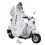 Motorcycle Raincoat Waterproof PVC EVA Material With Reflective Strips M White 1