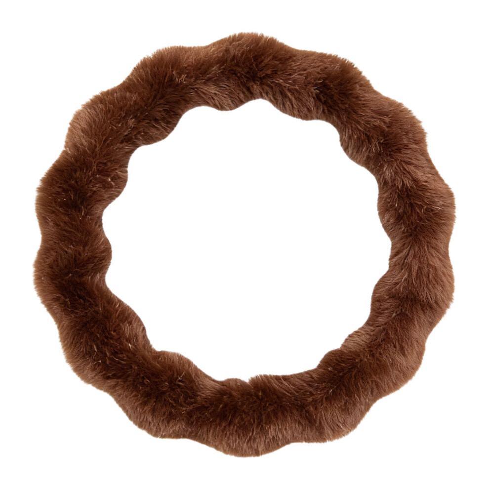 Steering Wheel Protector Cover With Winter Warm Anti Slip Grips 38Cm Diameter Coffee 7754004718555