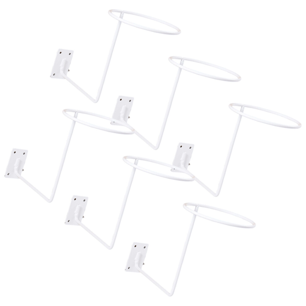 Pack Of 6 Sturdy Iron Wall Mounted Helmets Rack For Bikes And Motorcycles White 7754004692312