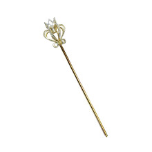 Elegant Anime Roleplay Pearls Crystal Wand Costume Accessory for Cosplay Gold brilliant