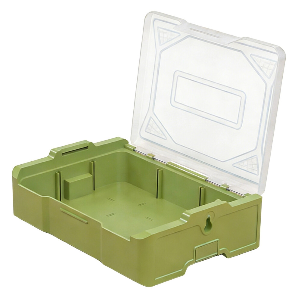 Professional Parts Storage Box With Clear Lid Stackable Container Organizers Green 7754004703711
