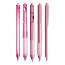 5pcs Quick Dry Roller Ball Pen 0.5mm Retractable Tip Gel Pen Study Pomegranate milk fu