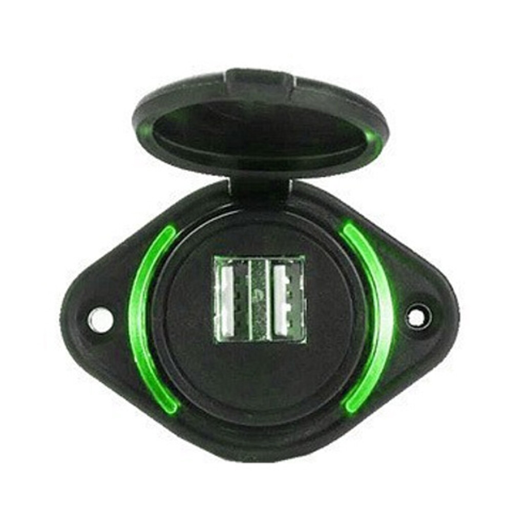 Vehicle Chargers Double Usb 5V 3.1A Output For Trucks Motorhomes Atv Utv Boats Green 7754004761247