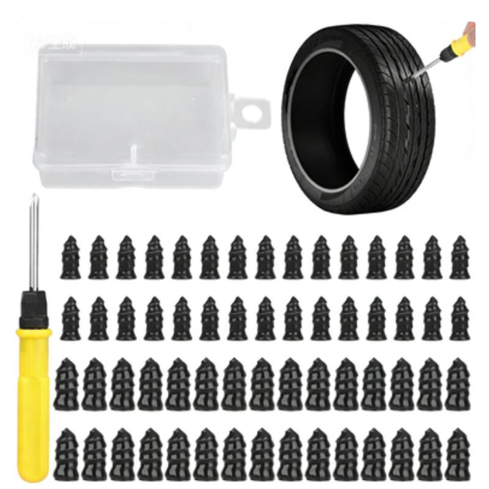 Portable Tire Repair Kit Including Rubber Inserts Upgrades For Multiple Vehicles 60Pcs 7754004710627