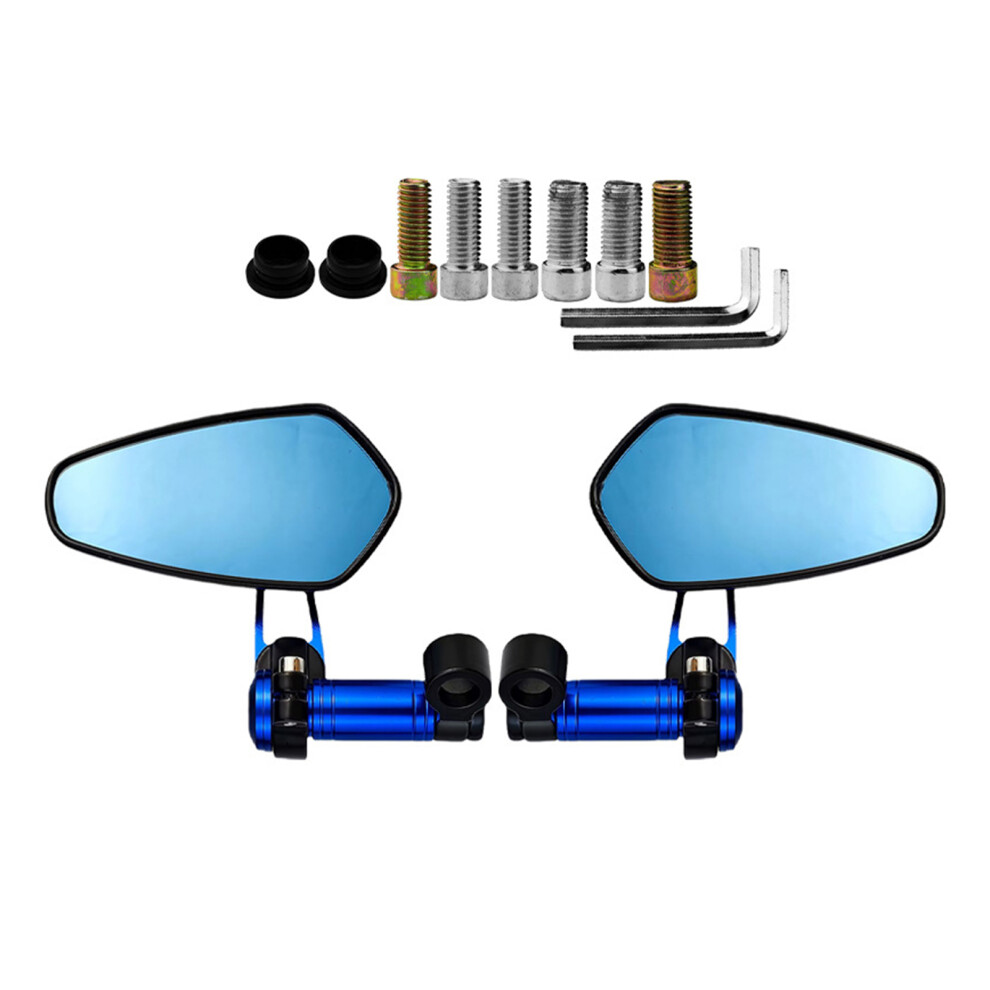 Motorcycle Rear View Mirror Vibration Reduction Quick Install Handlebar Mirror Blue 7754004707689