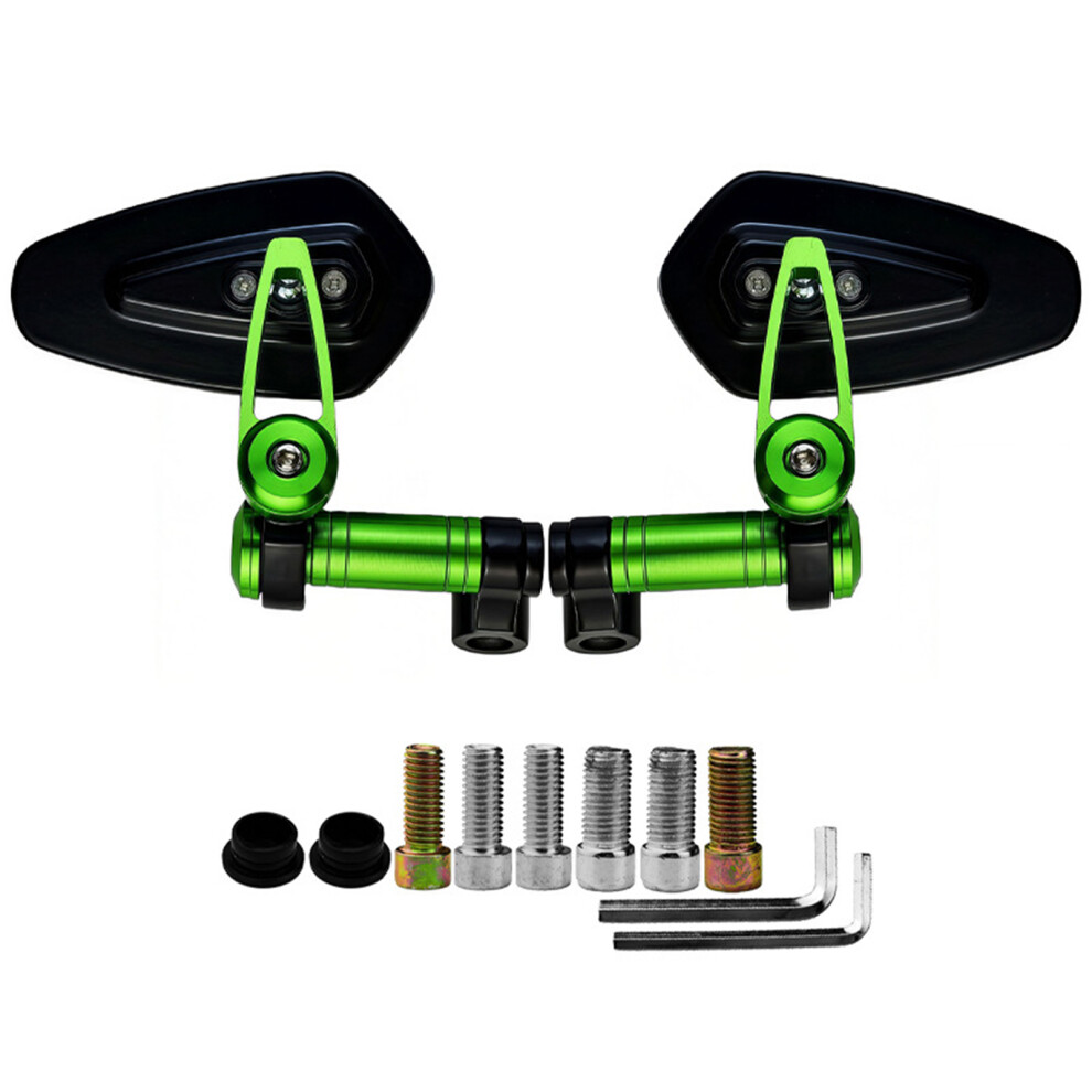 Motorcycle Safety Mirror Shockproof Structure Handlebar Side Rear View Mirror Green 7754004707665