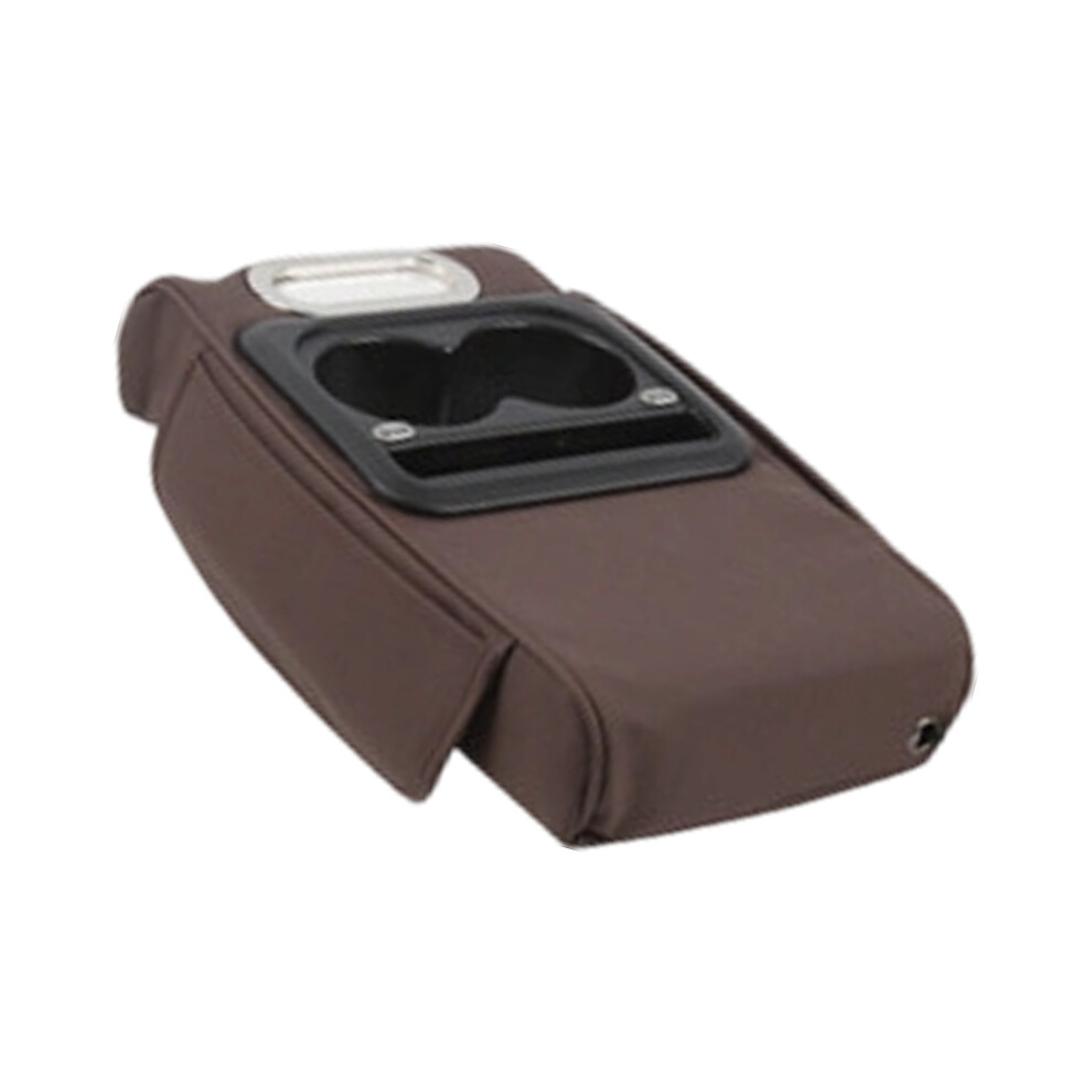 Car Center Console Storage Box Armrest Cover With 2 Fast Charging Usb Port Brown 7754004680883