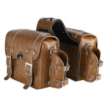 Travel Luggage Storage Bag Motorbike Accessory Retro Style Saddlebag Side Bag Khaki