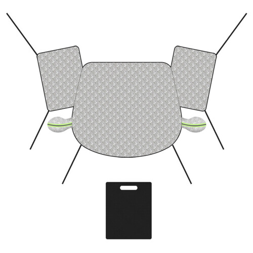 Comprehensive Windshield Shelter Including Side Reflectors for Automobiles Silver