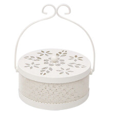 (White) Mozzie Incenses Holder, Round Mozzie Incenses Hangings Box Hangings Mozzie Spirals Holder with Cover Incenses Holder Black