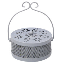 (Gray) Mozzie Incenses Holder, Round Mozzie Incenses Hangings Box Hangings Mozzie Spirals Holder with Cover Incenses Holder Black