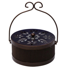 (Bronze) Mozzie Incenses Holder, Round Mozzie Incenses Hangings Box Hangings Mozzie Spirals Holder with Cover Incenses Holder Black