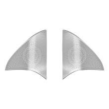 Pair Of Metal Car Door Speaker Protective Covers With Adhesive Silver Triangle horn cover