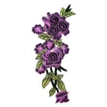 Polyester Flower Embroidery Applique For Shirts Jackets Costume Dressmaking Purple