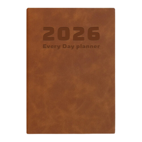 2026 Work Life Planner Travel Journal Schedule Notebook Compacts Size Coffee brown 3