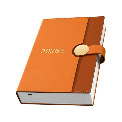 2026 Planner Journal Schedule Notebook Work Planner Ergonomic Design For Daily Brown