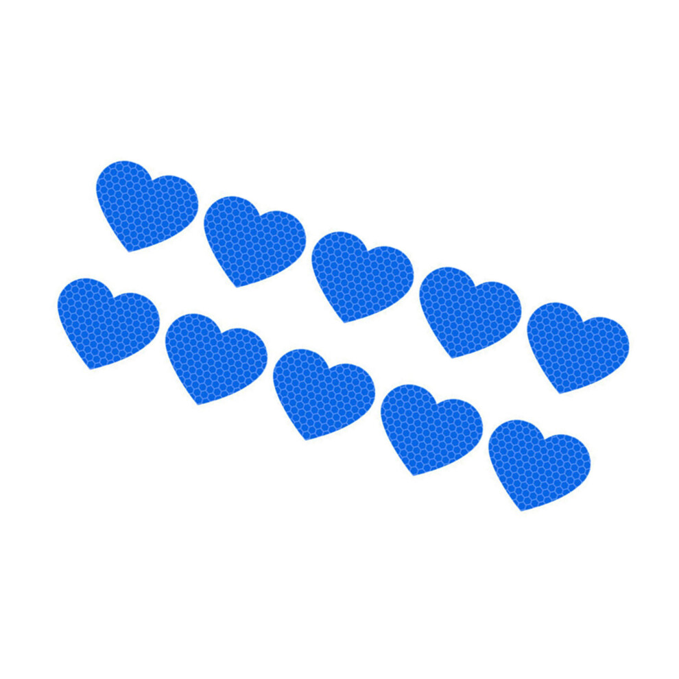Removable Heart Car Stickers 10Pcs Reflective Vehicle Decoration Scratch Cover Blue 7754004740990