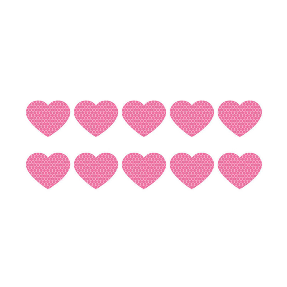 Removable Heart Car Stickers 10Pcs Reflective Vehicle Decoration Scratch Cover Pink 7754004740983