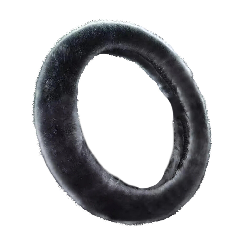 Protective Plush Steering Cover Elastic Fit Nonslip Universal 14.5-15" Size O Shape Gray 7754004725409