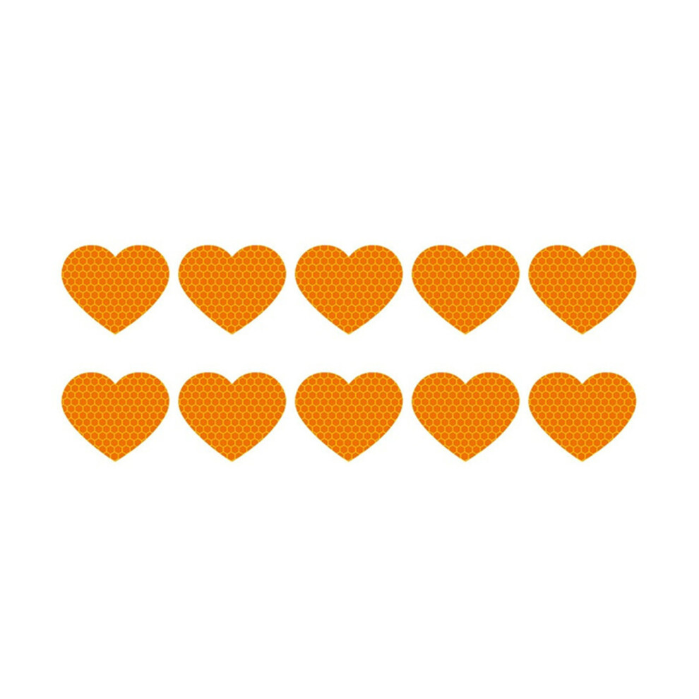 Colorful Reflective Heart Decals For Vehicles 10Pcs Exterior Motorcycle Decorati Orange 7754004740976