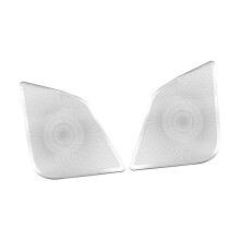2Pcs Vehicle Door Speaker Guards Cover Metal Secure Adhesive Silver Front door speaker c