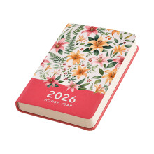 2026 Weekly Academic Planner From Jan to Dec Hardcover Flower Leather Planner 1