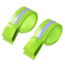 High Visibility Cycling Arm Strap USB C Rechargeable 20H Runtime Reflective Tool Green