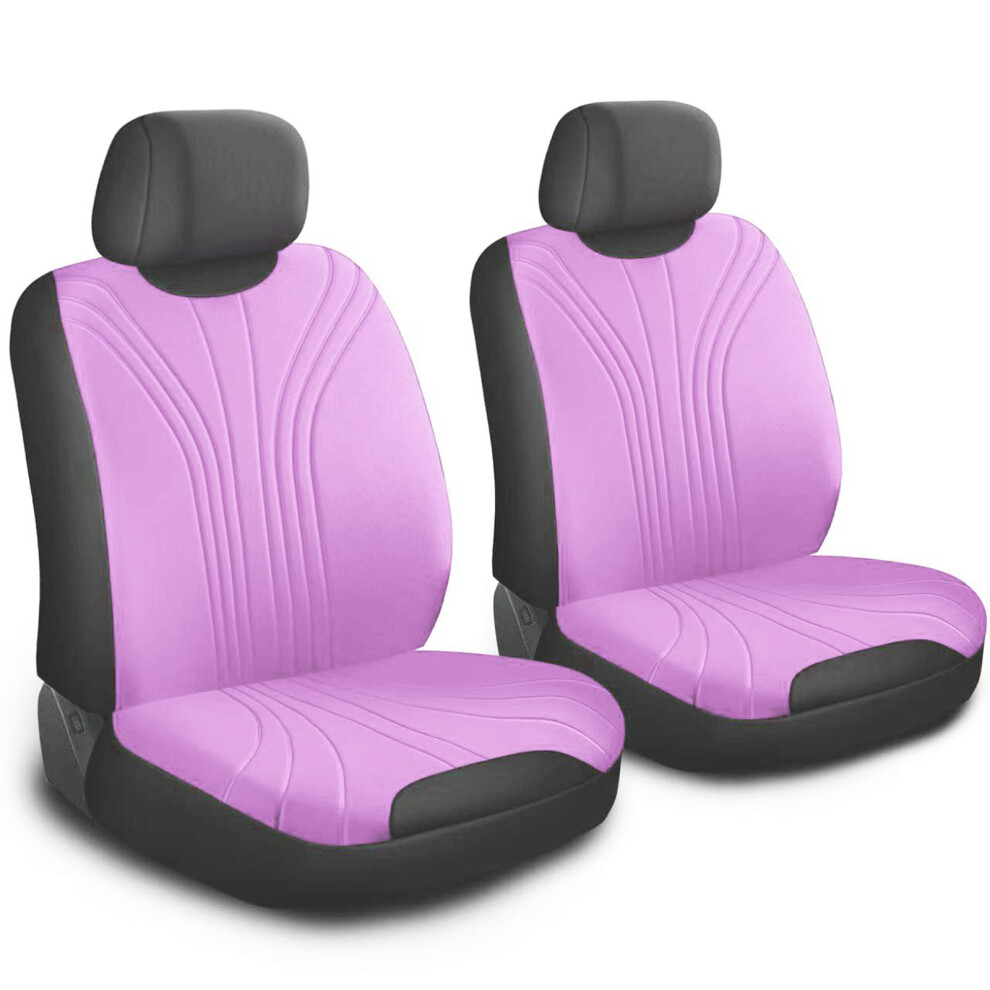 Textured Look Car Seat Cover Cushion Universal Washable Fabric For Safe 4 Piece Set Pink 7754004711501