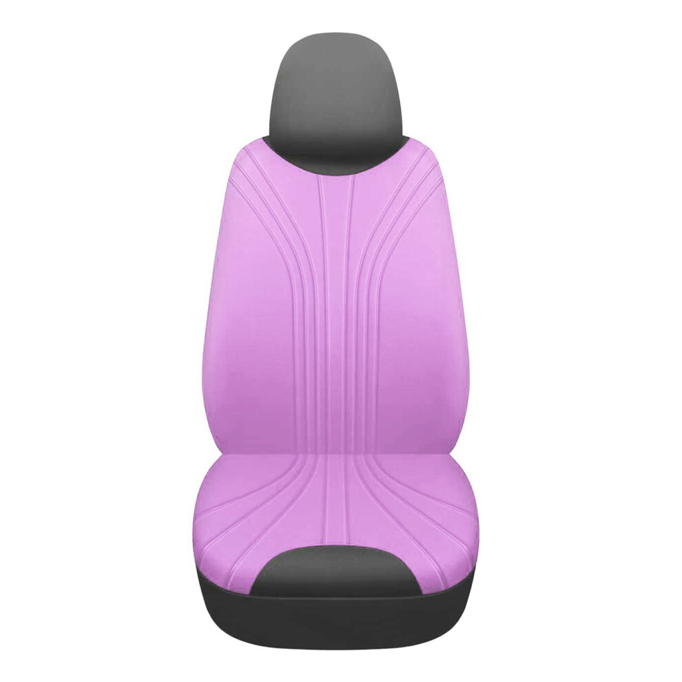 Comfortable Car Seat Cover With Textured Pattern Universal For Seat 2 Piece Set Pink 7754004711563