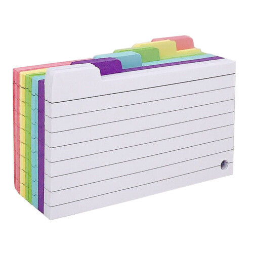 Color Coded Index Cards Notepads 150 Sheets Lined Coil Bound Vibrant Designs Square head