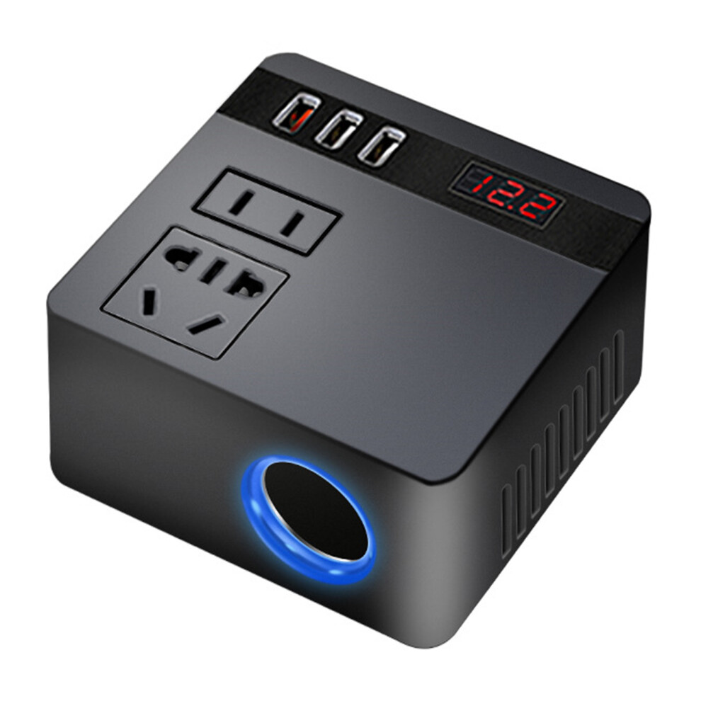 Auto Power Adapter 150W Car Inverter Fast Charging With Usb Port Voltage Display Black 7754004687554