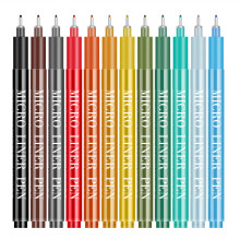 12Pcs Waterproof Colorful Fine Liner Pen 0.5MM Needle Tip Drawing Pen for Artist