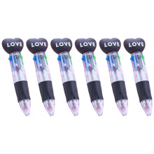 6Pcs Multicolored Pen 4 Color-in-1 Writing Pens for Color Coding Note Taking Black