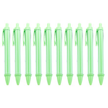 10Pcs Retractable Ballpoint Pen Ergonomic Grip Plastic Pens Black Inks Candy green