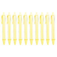 10Pcs Retractable Ballpoint Pen Refillable Plastic Ballpoint Pens Ergonomic Candy yellow