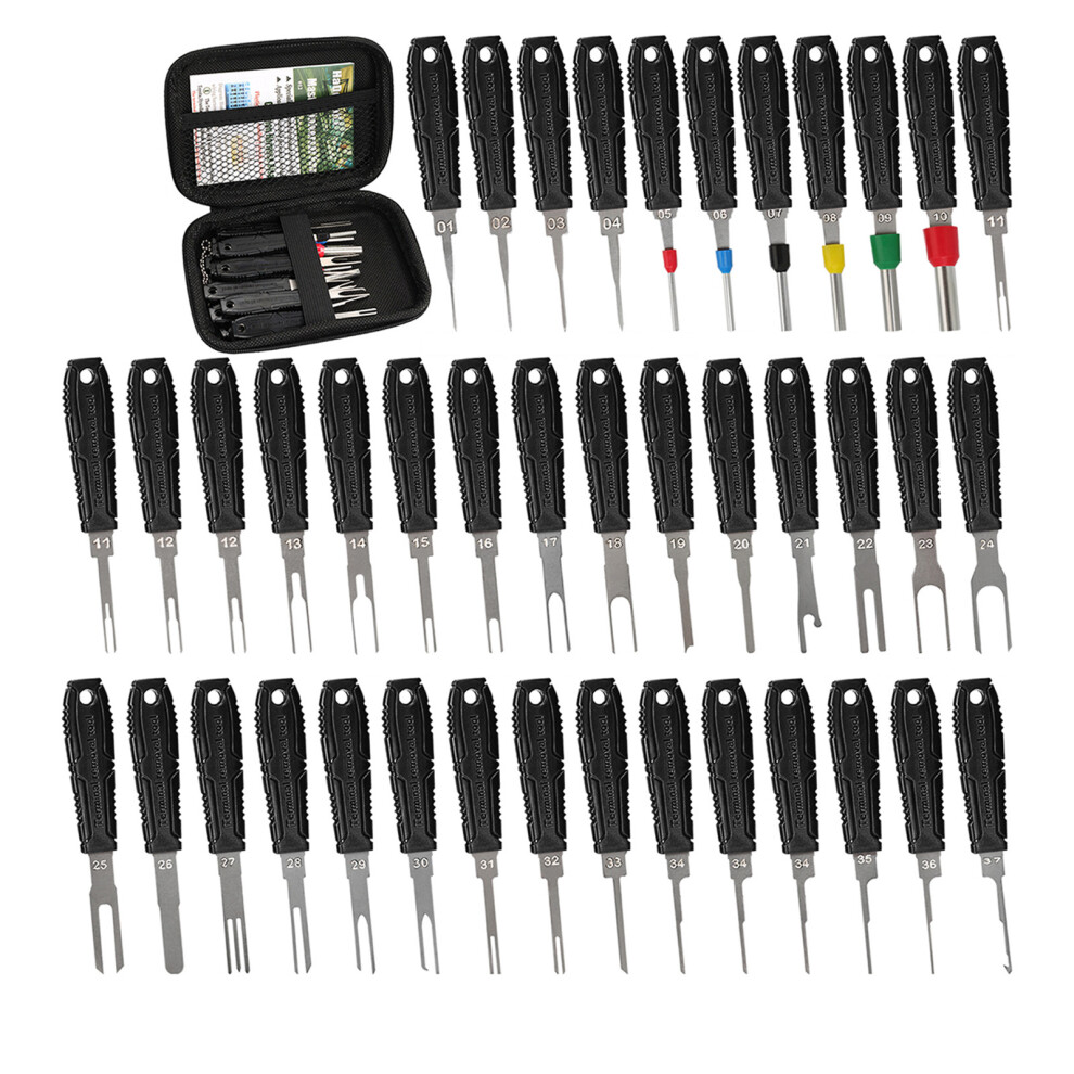 41Pcs Car Connector Terminal Removal Tool Auto Electrical Connector Separator Black 7754004680432