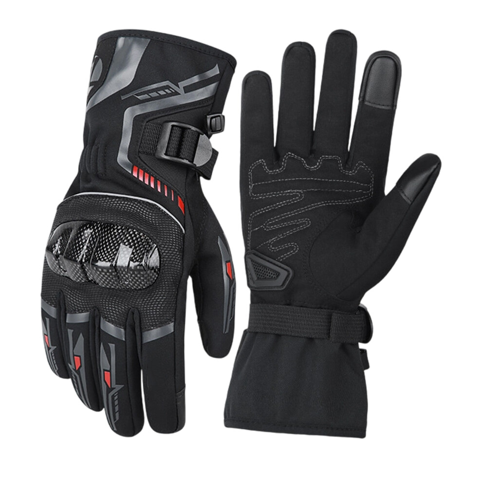 Men Winter Riding Gloves Waterproof Thermal Carbon Fiber Impact Resistance Glove S Black 7754004753907
