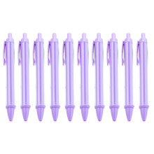 Retractable Ballpoint Pen Easy Assembly Comfortable Writing for Students Candy purple