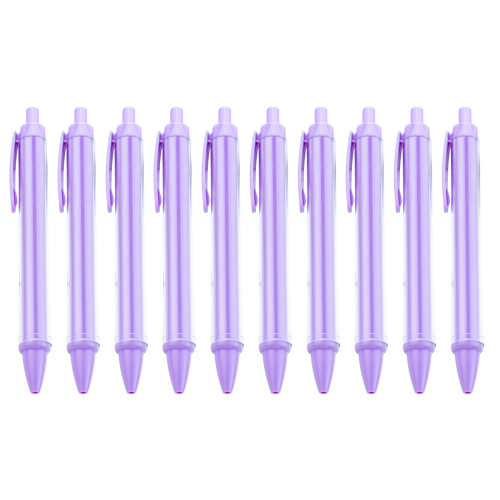 Retractable Ballpoint Pen Easy Assembly Comfortable Writing for Students Candy purple