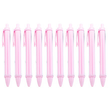 10Pcs Retractable Ballpoint Pen Refillable Plastic Ballpoint Pens Ergonomic Candy pink