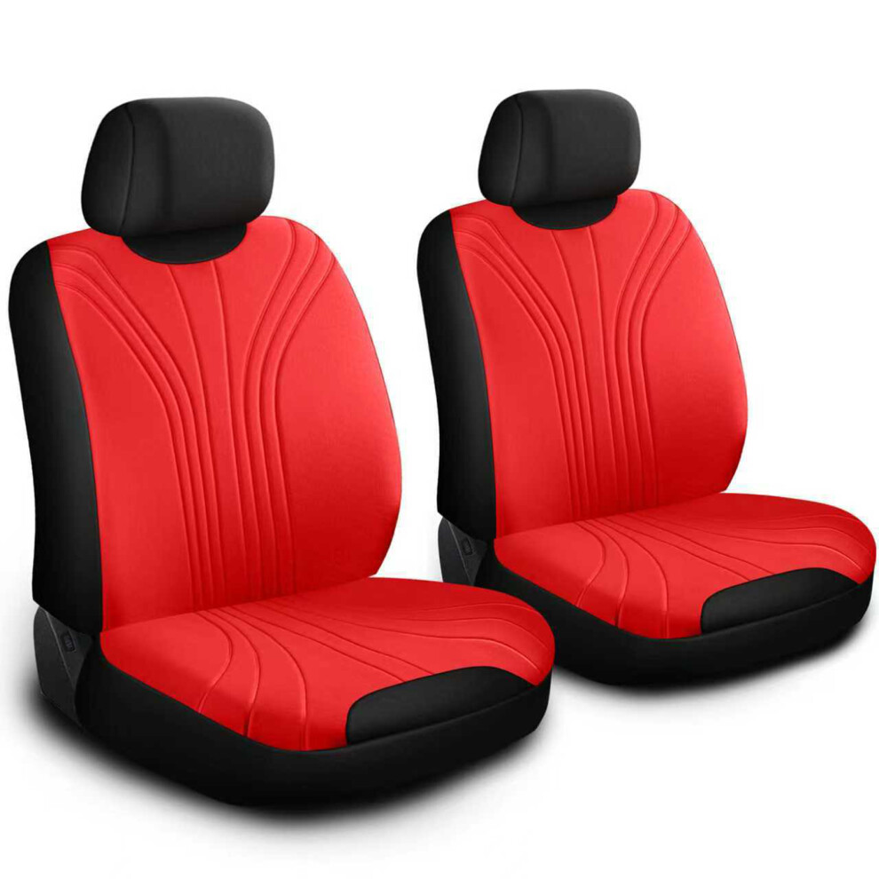 Premium Car Seat Protector Textu Pattern Universal Slip Resistant 4 Piece Set Red 7754004711679