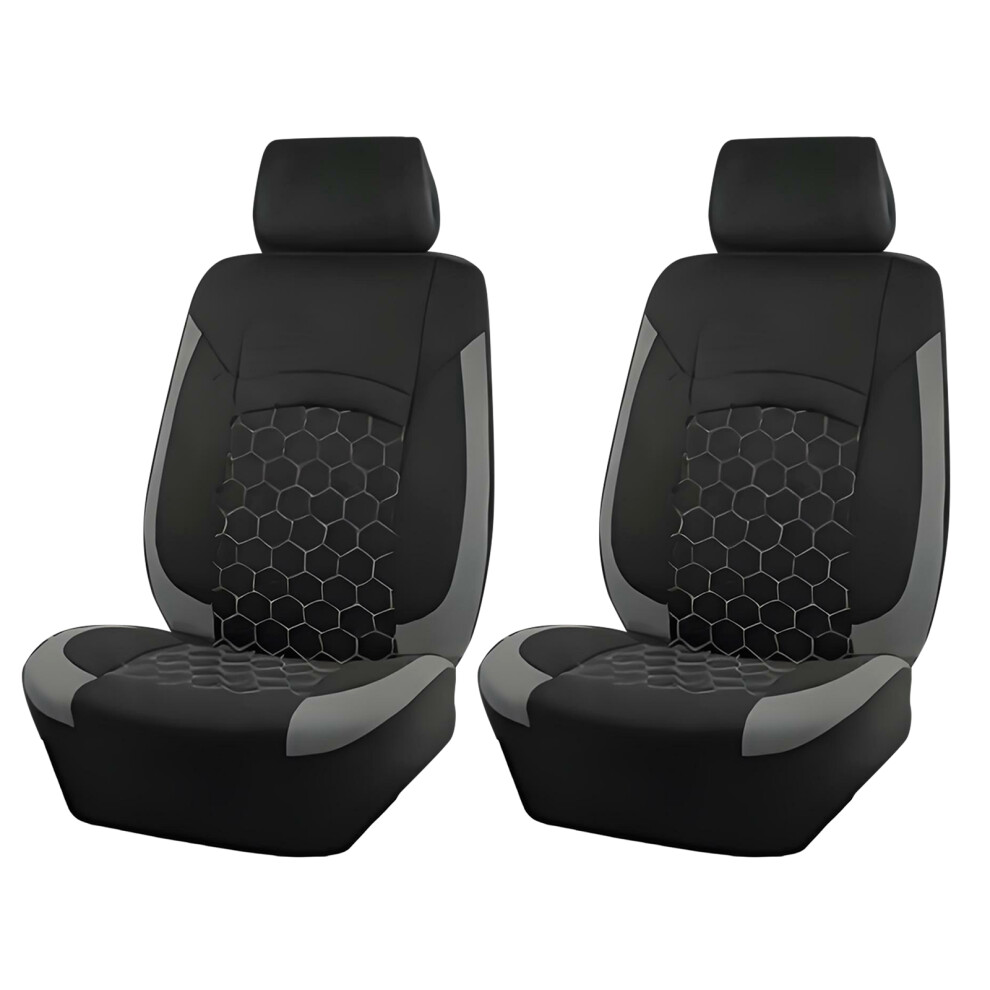 Universal Fit Car Seat Cover With Soccer Football Hexagonal Pattern 4 Piece Set Dark/Gray 7754004712027