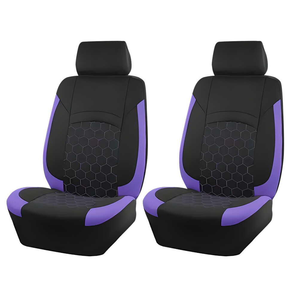Protective Car Seat Cover Football Hexagonal Style For Most Vehicles 4 Piece Set Purple 7754004712140