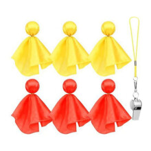 6 Stuks Strafvlag Voetbal Uitdaging Vlaggen Voetbal Scheidsrechter Vlag Sport Fan Tossing Vlaggen Feest Accessoire Rood+Geel