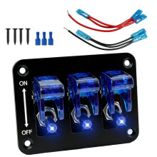(Blue) Industrial Toggle Panel Switches with Copper Silver Coated Contacts Multiple Function Rocker Switches for 12V/24V Circuits Multicolor