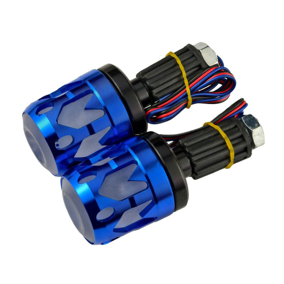 Multicolor Illuminated Motorcycle Handlebar End Cap For Scooters Motorbike Blue 7754004752498