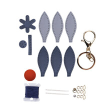PU Leather Auto Interior Hanging Ornament Key Organizer Blue and sea blue Keychain styl