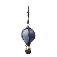 DIY Hot Air Balloon Car Mirror Decoration Versatile Keychain Blue and sea blue Lanyard