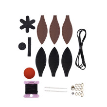 Upgrades Vehicle Mirror Embellishment Strong PU Leather Craft for Key Black Brown Lanyard