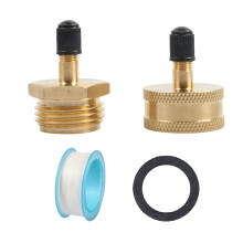 Strong Brass Water Line Blow Out Adapter 3/4GHT for Freeze Proof Plumbing 2 piece set with